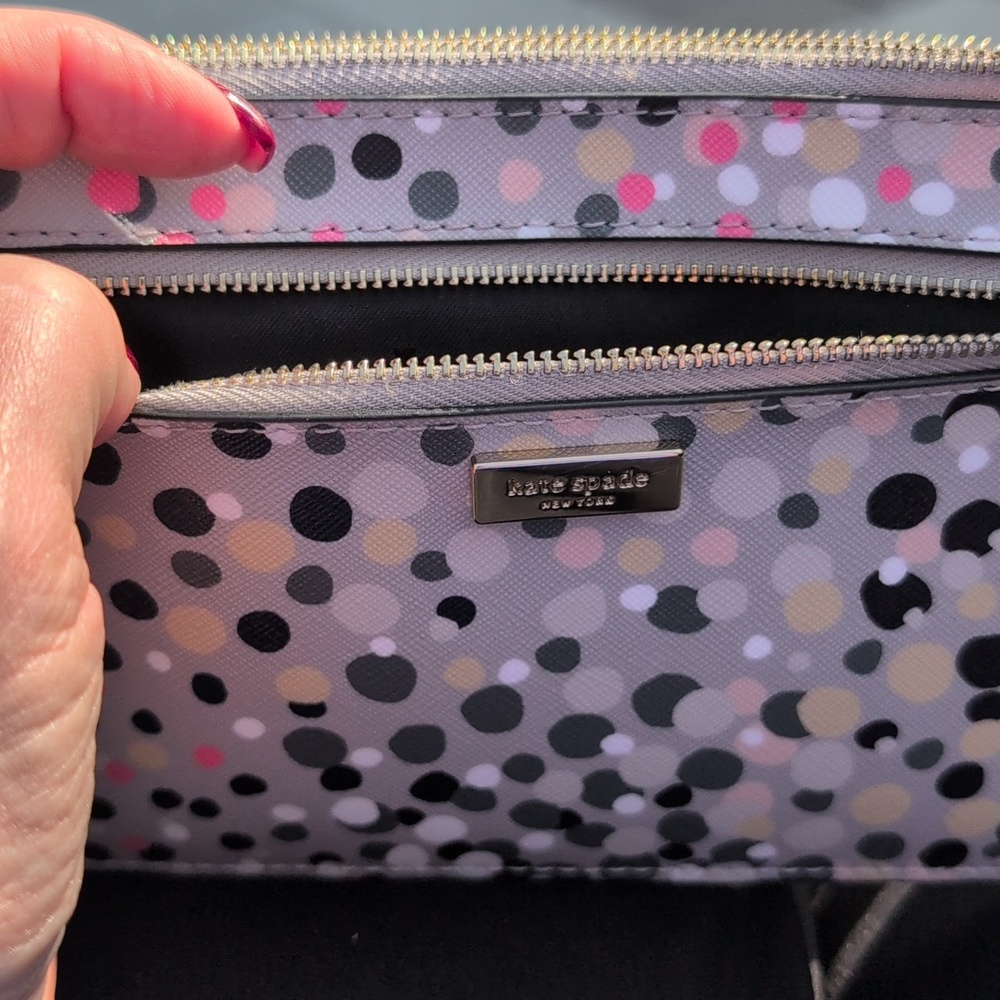 Kate Spade Shore Street Grey Multi Wristlet NWT - Picture 7 of 9